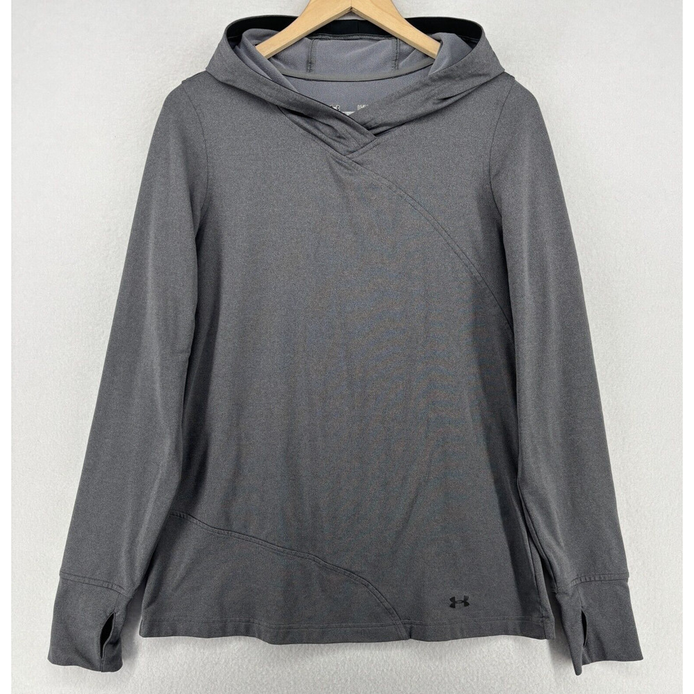 UNDER ARMOUR Hoodie Women M ColdGear Infrared EVO Fitted Sweatshirt Running Gray